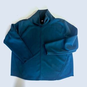 Stylus Women's Mock Neck Athleisure Pullover Sweatshirt Large Peacock Green Cozy